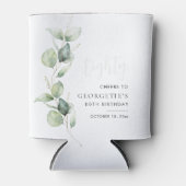 Eukalyptus 80. Geburtstagskorb Dosenkühler (Vorderseite)