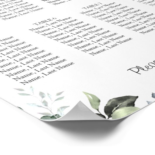 Eukalyptus 8 Tables Seekartenzeichen Poster (Ecke)