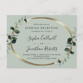 Eukalyptus Abend Hochzeitsempfang Einladung Postkarte (Vorderseite)