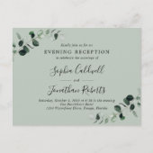 Eukalyptus Abend Hochzeitsempfang Einladung Postkarte (Vorderseite)
