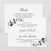 Eukalyptus Abend Hochzeitsempfang Einladung Postkarte (Vorne/Hinten)