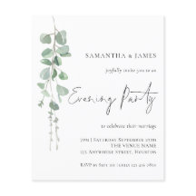 Eukalyptus Abend Party Hochzeit Einladung