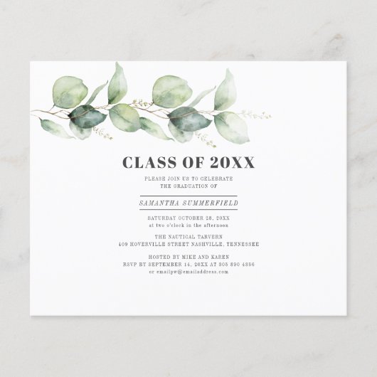 Eukalyptus-Abschluss 2025-Party (Vorderseite)