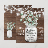 Eukalyptus-Abschluss GRILLEN Party Einladung (Vorne/Hinten)