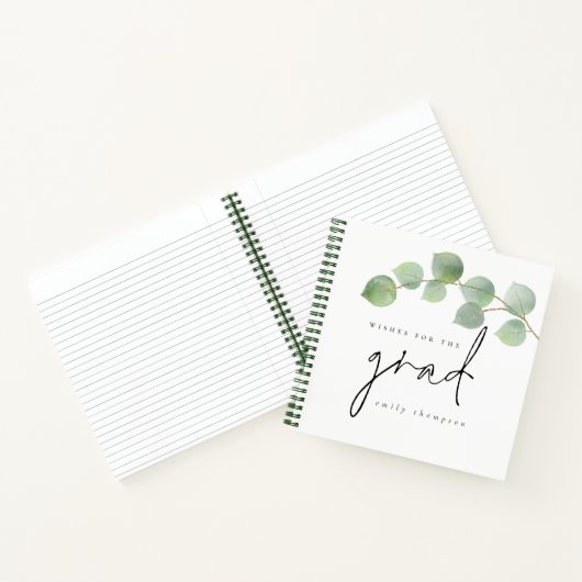 Eukalyptus Abschluss wünscht sich ein Grad Gästebu Notizblock (Innenseite)