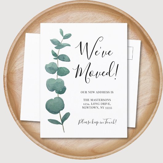 Eukalyptus Adressänderung Ankündigungspostkarte