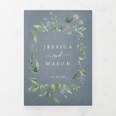 Eukalyptus All-in-one Hochzeitseinladungen Dreifach Gefaltete Einladung (Cover)