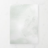 Eukalyptus All in one QR Code Foto Hochzeit Dreifach Gefaltete Einladung (Cover)