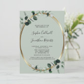 Eukalyptus All in one Website UAWG Sage Wedding Einladung (Stehend Vorderseite)