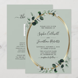 Eukalyptus Alles in Einem QR Code RSVP Weise Hochz Einladung