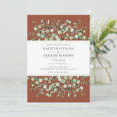 Eukalyptus allesamt auf einer Hochzeit der Terrako Einladung (Stehend Vorderseite)