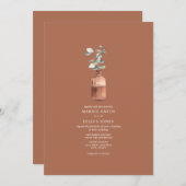 Eukalyptus Amber Apothekary Terracotta Wedding Einladung (Vorne/Hinten)