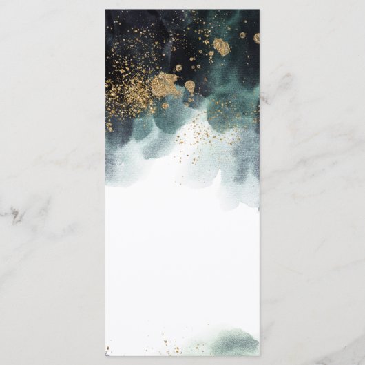 Eukalyptus Ampersand Gold Green Wedding Menu Menükarte (Rückseite)