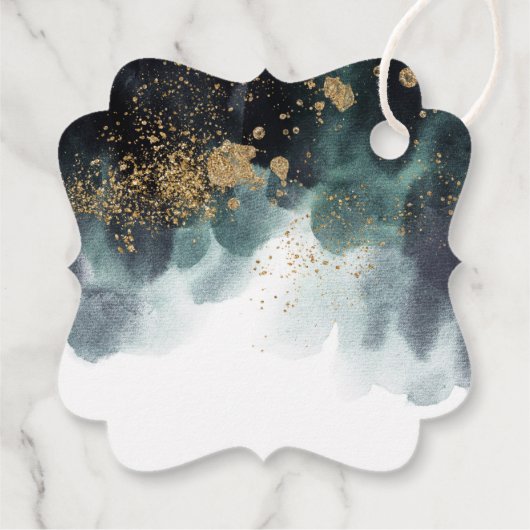 Eukalyptus Ampersand Gold Green Wedding Vielen Dan Geschenkanhänger (Rückseite)