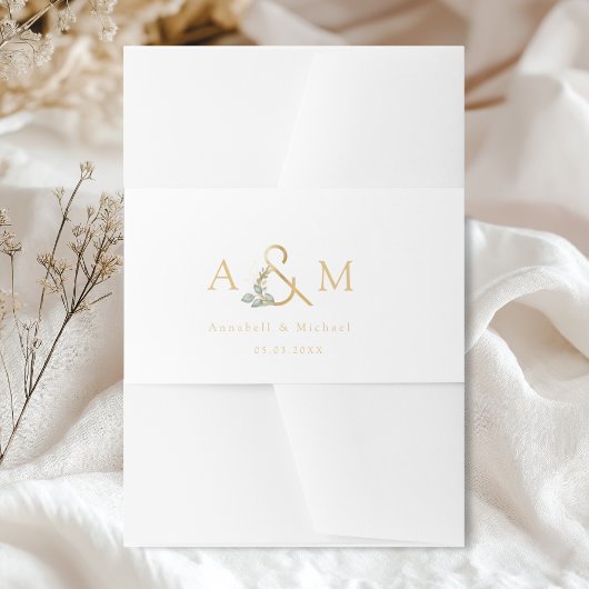 Eukalyptus Ampersand Hochzeit Einladungsbanderole