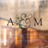 Eukalyptus, Ampersand, Monogramm, Hochzeit Fensteraufkleber (Blatt 2)