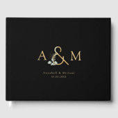 Eukalyptus, Ampersand, Schwarzes Gold, Hochzeit Gästebuch (Vorderseite)