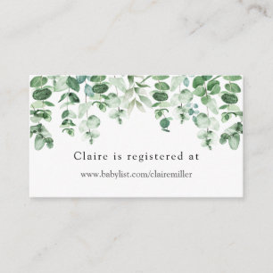Eukalyptus and Greenery Baby Shower Registry Begleitkarte