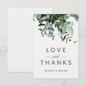 Eukalyptus and Greenery Watercolor Dankeschön Kart Einladung (Vorne/Hinten)