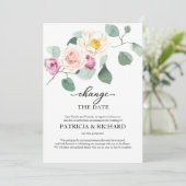 Eukalyptus - Änderung der Pläne für die Hochzeitve Einladung (Stehend Vorderseite)