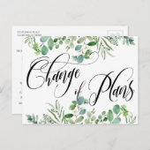 Eukalyptus Änderung der Pläne für verspätete Hochz Postkarte (Vorne/Hinten)