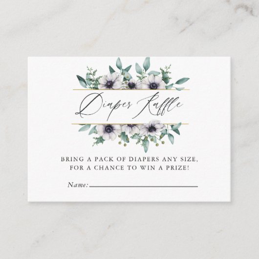 Eukalyptus Anemone Baby Duschdusche Windelwanne Begleitkarte (Vorderseite)