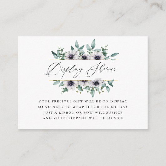 Eukalyptus Anemone Baby Shower Shower Shower Showd Begleitkarte (Vorderseite)