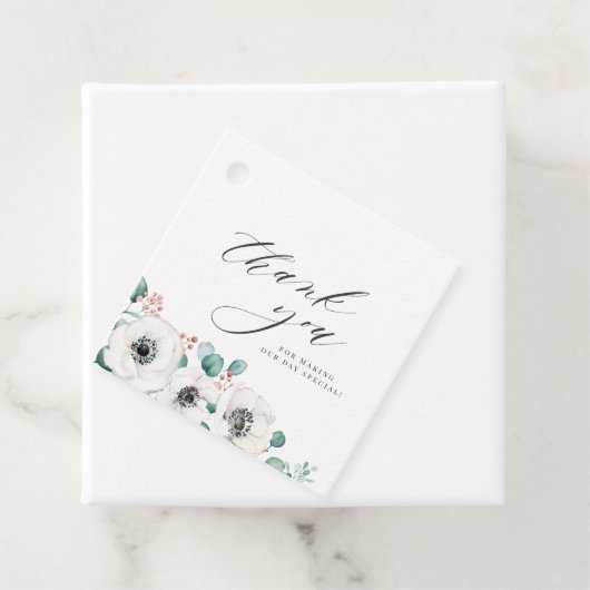 Eukalyptus anemone floral danke Ihnen Hochzeit Geschenkanhänger (Beispiel)