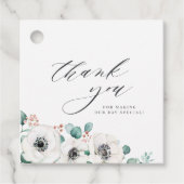 Eukalyptus anemone floral danke Ihnen Hochzeit Geschenkanhänger (Vorderseite)