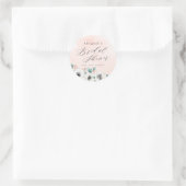 Eukalyptus anemone florales rustikales Brautparty Runder Aufkleber (Tasche)