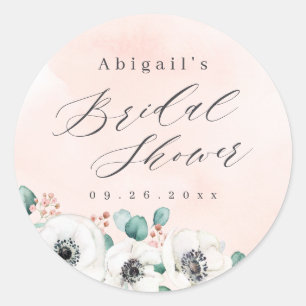 Eukalyptus anemone florales rustikales Brautparty Runder Aufkleber