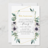 Eukalyptus Anemone Geometric 50 Jahre Einladung (Vorderseite)