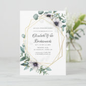 Eukalyptus Anemone Geometric Bridesmaids Luncheon Einladung (Stehend Vorderseite)