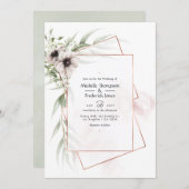 Eukalyptus Anemone Geometric Wedding Einladung (Vorne/Hinten)