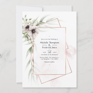Eukalyptus Anemone Geometric Wedding Einladung