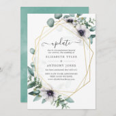 Eukalyptus Anemone Geometric Wedding Update Einladung (Vorne/Hinten)