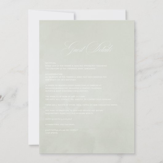 Eukalyptus Anemone Geometrische Hochzeit Einladung (Rückseite)