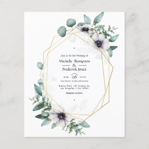 Eukalyptus Anemone Geometrische Hochzeit Flyer
