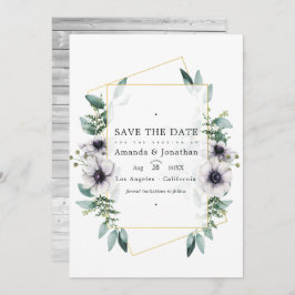Eukalyptus Anemone Geometrische Hochzeit Save The Date