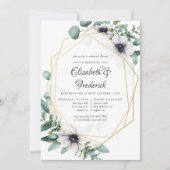 Eukalyptus Anemone Geometrische Probe Abendessen Einladung (Vorderseite)