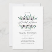 Eukalyptus Anemone Geometrisches Brautparty Einladung (Vorderseite)