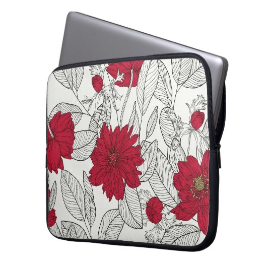 Eukalyptus Anemone Laptopschutzhülle (Vorderseite Links)