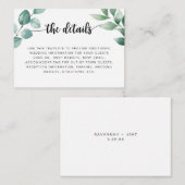 Eukalyptus - Angaben zur Hochzeit Begleitkarte (Vorne/Hinten)