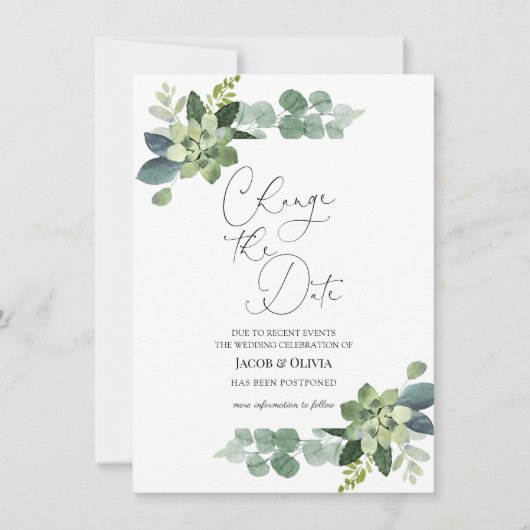 Eukalyptus - Ankündigung einer Hochzeit verschoben (Vorderseite)