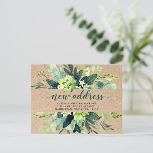 Eukalyptus-Ankündigung über die Rustikale Wasserfa Postkarte (Stehend Vorderseite)