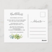 Eukalyptus-Ankündigung über die Rustikale Wasserfa Postkarte (Rückseite)