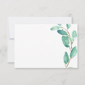 Eukalyptus Aqua Blätter Wedding RSVP (Rückseite)