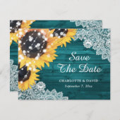 Eukalyptus Aquamarin Wedding Ankündigung (Vorne/Hinten)