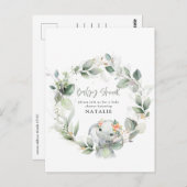 Eukalyptus Aquarell Babydusche Postkarte (Vorne/Hinten)