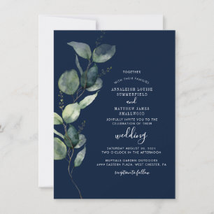 Eukalyptus-Aquarell-Botanische-Hochzeit Einladung